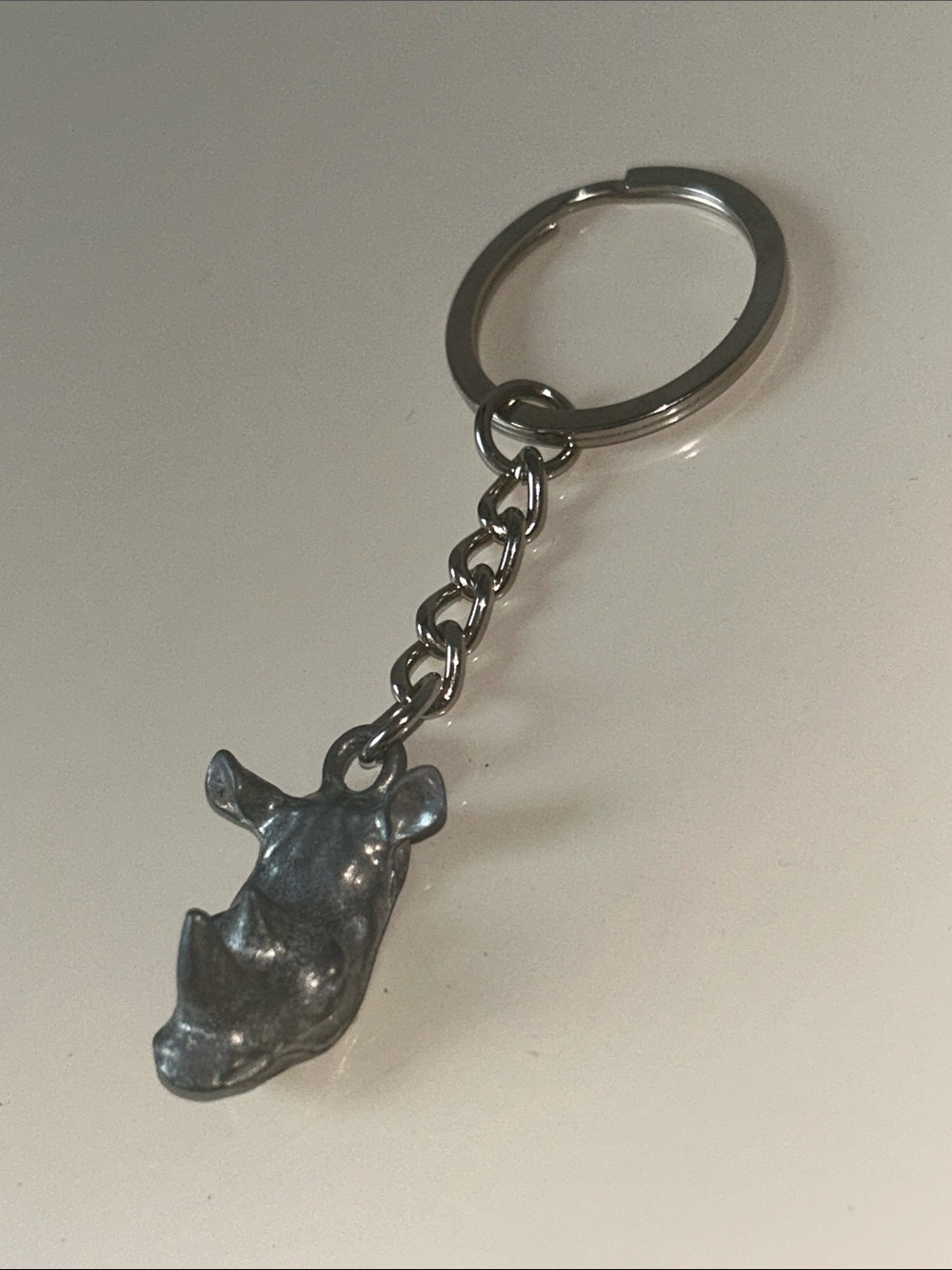 Jumanji Head Keychain - Silver Tone NWOT
